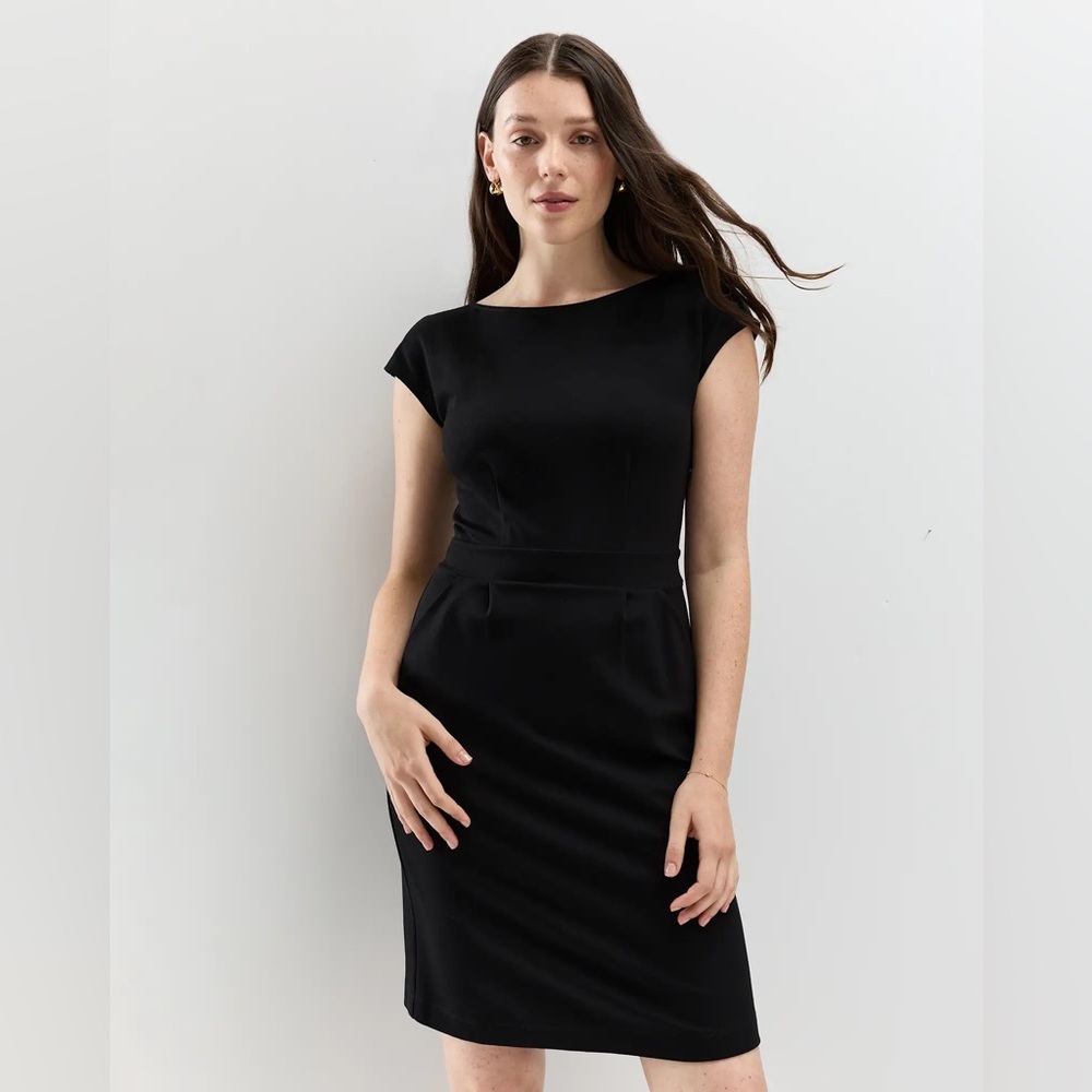 Quince Black Midi Dress